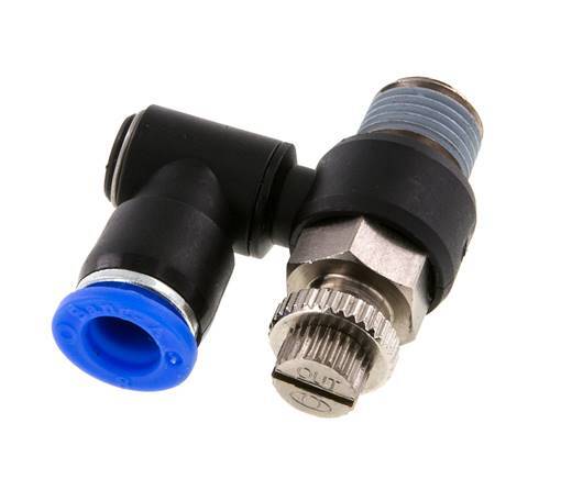 Silencieux de contrôle d'écoulement Sortie de compteur rotative 8 mm - R1/4'' Laiton/PA 66