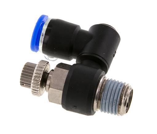 Silencieux de contrôle d'écoulement Sortie de compteur rotative 8 mm - R1/4'' Laiton/PA 66