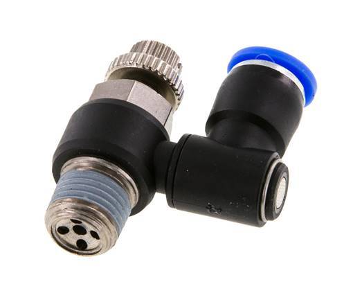 Silencieux de contrôle d'écoulement Sortie de compteur rotative 8 mm - R1/4'' Laiton/PA 66