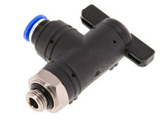 Vanne à bille coudée à 2 voies 6 mm - G1/8'' plastique/laiton