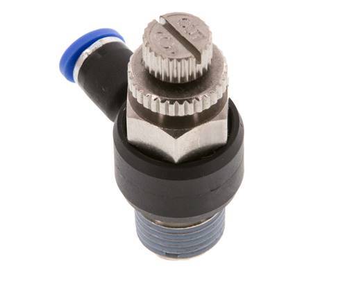 Coude de sortie de compteur du silencieux Flow Control 4 mm - R1/4'' Brass/PA 66