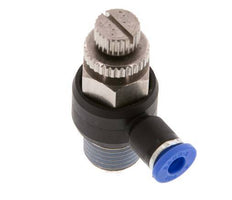 Coude de sortie de compteur du silencieux Flow Control 4 mm - R1/4'' Brass/PA 66