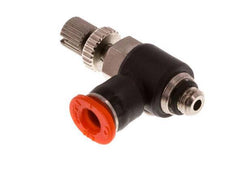 Coude d'entrée du silencieux Flow Control 4 mm - M5 laiton/PBT