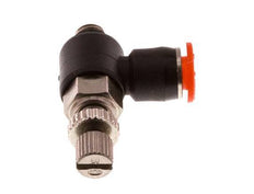 Coude d'entrée du silencieux Flow Control 4 mm - M5 laiton/PBT