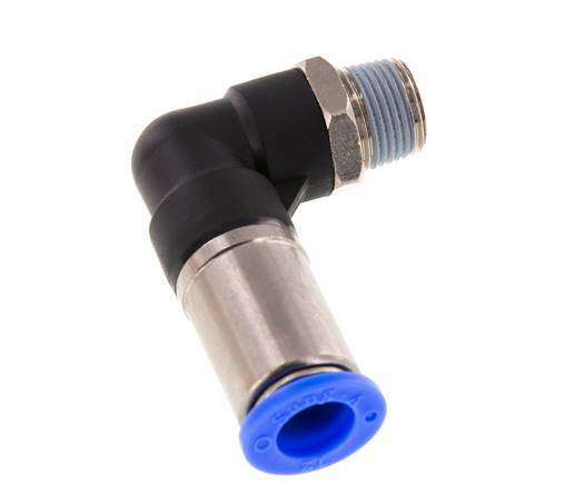 Raccord à Enfoncer 12mm & R3/8'' Mâle Coude Autobloquant en Laiton/PBT 0-10bar (0-145psi)