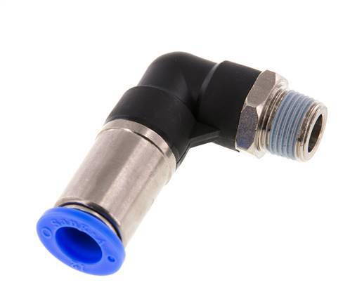 Raccord à Enfoncer 12mm & R3/8'' Mâle Coude Autobloquant en Laiton/PBT 0-10bar (0-145psi)