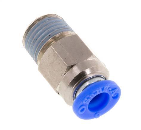 Raccord à Enfoncer 6mm et R1/4'' Mâle Autobloquant en Laiton/PBT 0-10bar (0-145psi) [2 pièces].