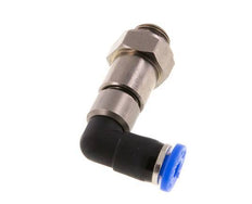 Coude 4mm & G1/8'' Joint rapide pivotant Filets mâles Push-In Laiton nickele/PBT NBR Rotatif