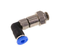 Coude 4mm & G1/8'' Joint rapide pivotant Filets mâles Push-In Laiton nickele/PBT NBR Rotatif