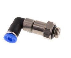Coude 4mm & G1/8'' Joint rapide pivotant Filets mâles Push-In Laiton nickele/PBT NBR Rotatif