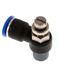 Coude de sortie du compteur du silencieux Flow Control 10 mm - R1/4'' Brass/PA 66