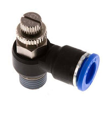 Coude de sortie du compteur du silencieux Flow Control 10 mm - R1/4'' Brass/PA 66