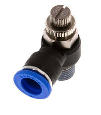 Coude de sortie du compteur du silencieux Flow Control 10 mm - R1/4'' Brass/PA 66