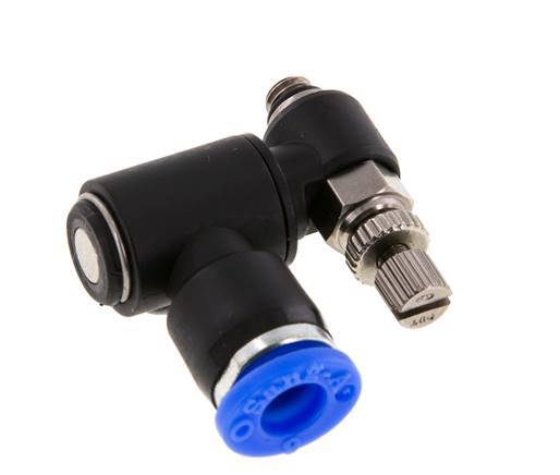 Silencieux Flow Control Meter-Out Rotatif 6 mm - M5 Brass/PA 66