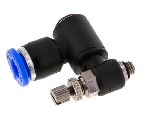 Silencieux Flow Control Meter-Out Rotatif 6 mm - M5 Brass/PA 66