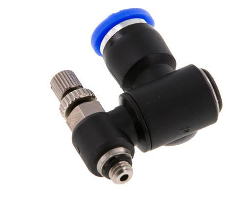 Silencieux Flow Control Meter-Out Rotatif 6 mm - M5 Brass/PA 66