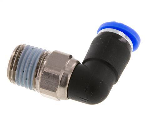 6mm & R1/4'' Elbow Swivel Joint Push-In-Male Threads Nickel-Plated Brass/PBT NBR Rotatable