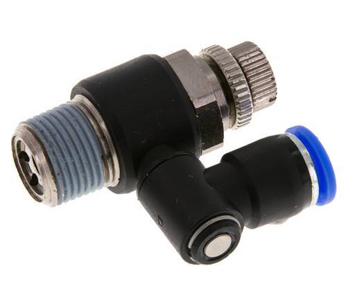 Silencieux de contrôle de débit Sortie de compteur rotative 8 mm - R3/8'' Laiton/PA 66