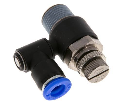 Silencieux de contrôle de débit Sortie de compteur rotative 8 mm - R3/8'' Laiton/PA 66