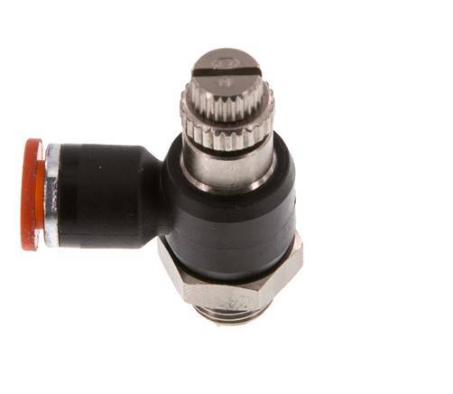 Flow Control Silencer Meter-In Elbow 6 mm - G1/8'' Brass/PA 66