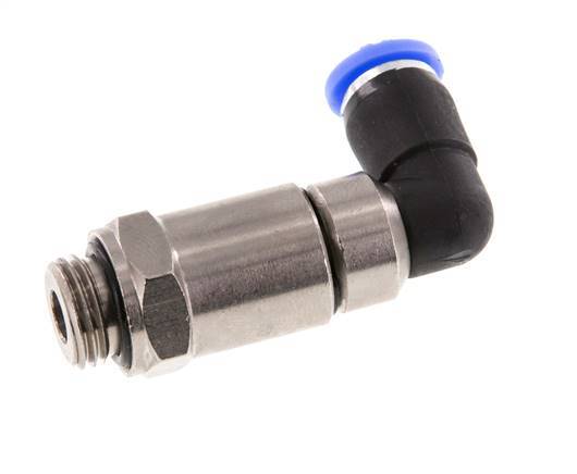 6mm & G1/4'' Elbow Quick Swivel Joint Push-In-Male Threads Nickel-Plated Brass/PBT NBR Rotatable
