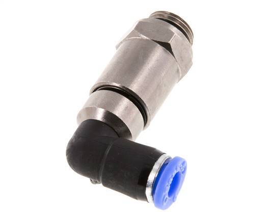 coude 6mm & G1/4'' Joint rapide pivotant Filets mâles à enfoncer Laiton nickele/PBT NBR Rotatif