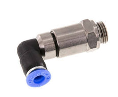 coude 6mm & G1/4'' Joint rapide pivotant Filets mâles à enfoncer Laiton nickele/PBT NBR Rotatif