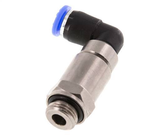 coude 6mm & G1/4'' Joint rapide pivotant Filets mâles à enfoncer Laiton nickele/PBT NBR Rotatif