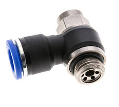 Coude de sortie du compteur du silencieux de contrôle du débit 10 mm - G1/4'' Laiton/PA 66 Vis à fente