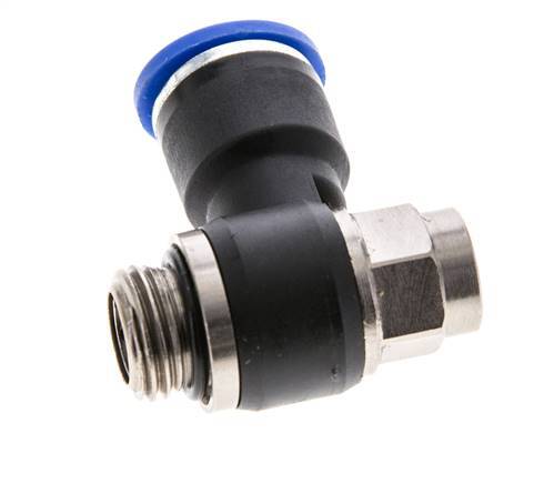 Coude de sortie du compteur du silencieux de contrôle du débit 10 mm - G1/4'' Laiton/PA 66 Vis à fente