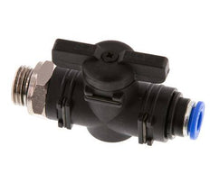 vanne à boule droite à 2 voies 6 mm - G1/4'' plastique/laiton