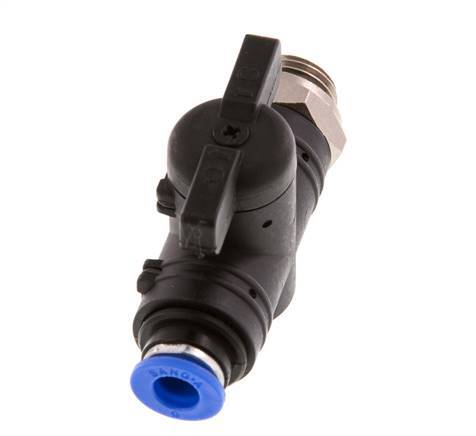 vanne à boule droite à 2 voies 6 mm - G1/4'' plastique/laiton