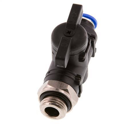 vanne à boule droite à 2 voies 6 mm - G1/4'' plastique/laiton