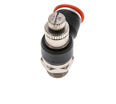 Coude d'entrée pour silencieux de contrôle de débit 10 mm - G1/4'' laiton/PA 66