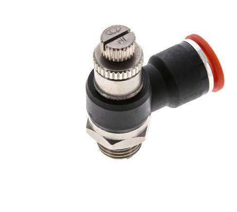 Coude d'entrée pour silencieux de contrôle de débit 10 mm - G1/4'' laiton/PA 66