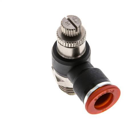 Coude d'entrée pour silencieux de contrôle de débit 10 mm - G1/4'' laiton/PA 66