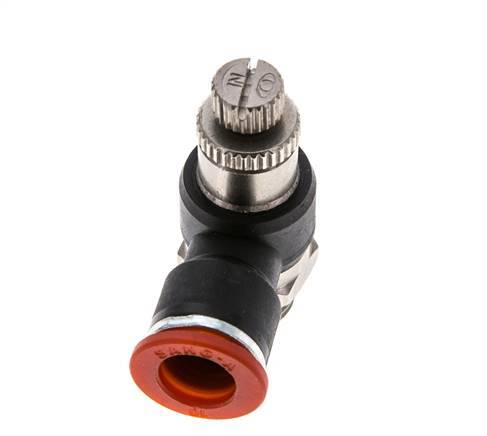 Coude d'entrée pour silencieux de contrôle de débit 10 mm - G1/4'' laiton/PA 66