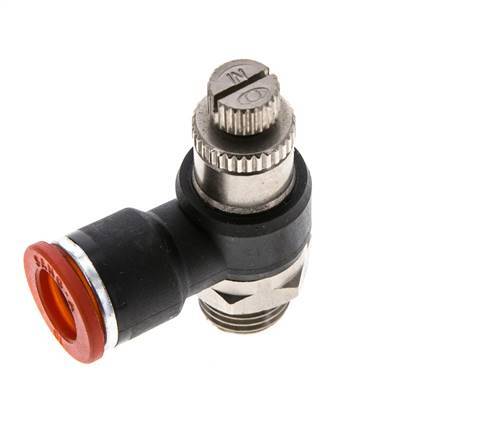 Coude d'entrée pour silencieux de contrôle de débit 10 mm - G1/4'' laiton/PA 66