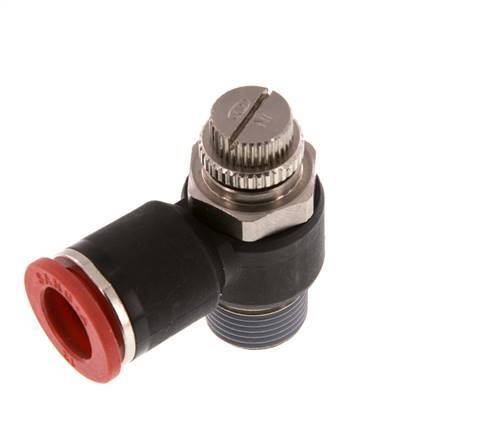 Coude d'entrée du silencieux Flow Control 12 mm - R3/8'' Brass/PA 66