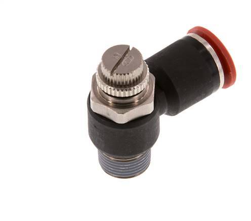 Coude d'entrée du silencieux Flow Control 12 mm - R3/8'' Brass/PA 66