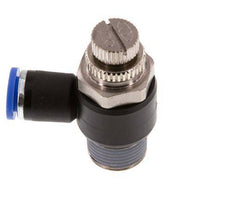 Coude de sortie de compteur du silencieux Flow Control 8 mm - R3/8'' laiton/PA 66