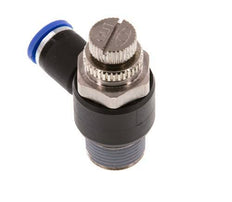 Coude de sortie de compteur du silencieux Flow Control 8 mm - R3/8'' laiton/PA 66