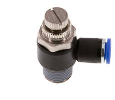 Coude de sortie de compteur du silencieux Flow Control 8 mm - R3/8'' laiton/PA 66