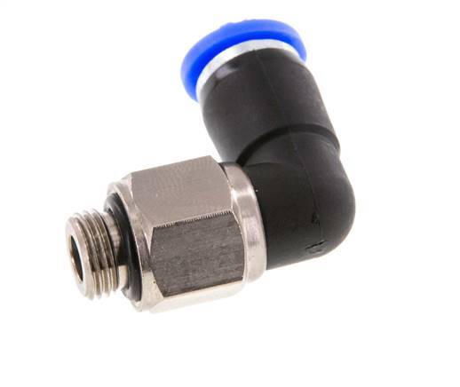 coude 6mm & G1/8'' Joint pivotant Filetages mâles Push-In Laiton nickele/PBT NBR Rotatif
