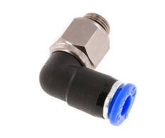 coude 6mm & G1/8'' Joint pivotant Filetages mâles Push-In Laiton nickele/PBT NBR Rotatif