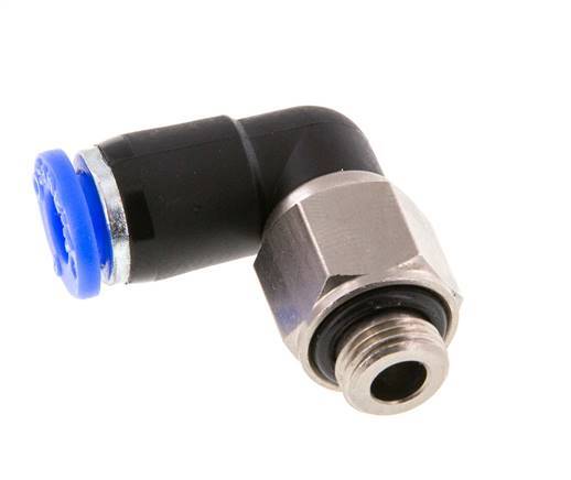 coude 6mm & G1/8'' Joint pivotant Filetages mâles Push-In Laiton nickele/PBT NBR Rotatif