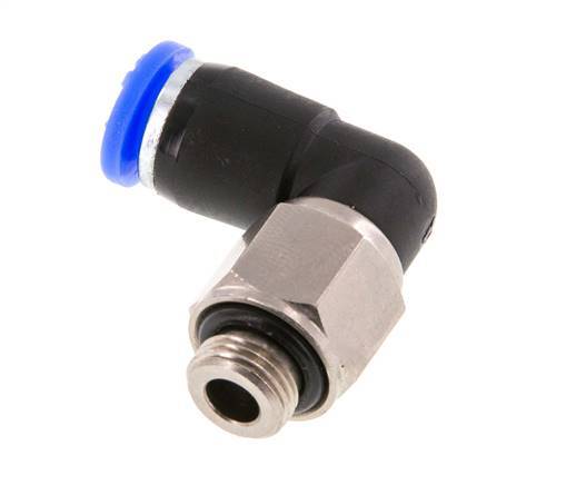 coude 6mm & G1/8'' Joint pivotant Filetages mâles Push-In Laiton nickele/PBT NBR Rotatif