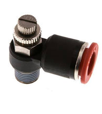 Coude d'entrée du silencieux Flow Control 12 mm - R1/4'' Brass/PA 66