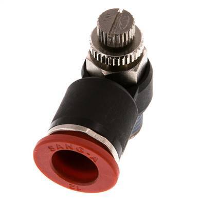 Coude d'entrée du silencieux Flow Control 12 mm - R1/4'' Brass/PA 66