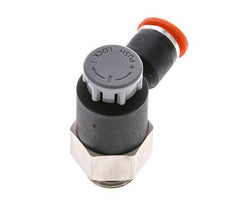 Vanne de régulation de débit Coude d'entrée 6 mm - G1/4'' Laiton/ Contre-écrou PA 66